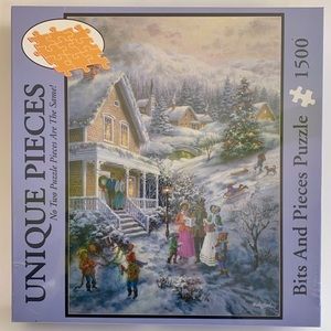 NIB Sealed 1500 Piece Puzzle Winter Scene ☕️💜